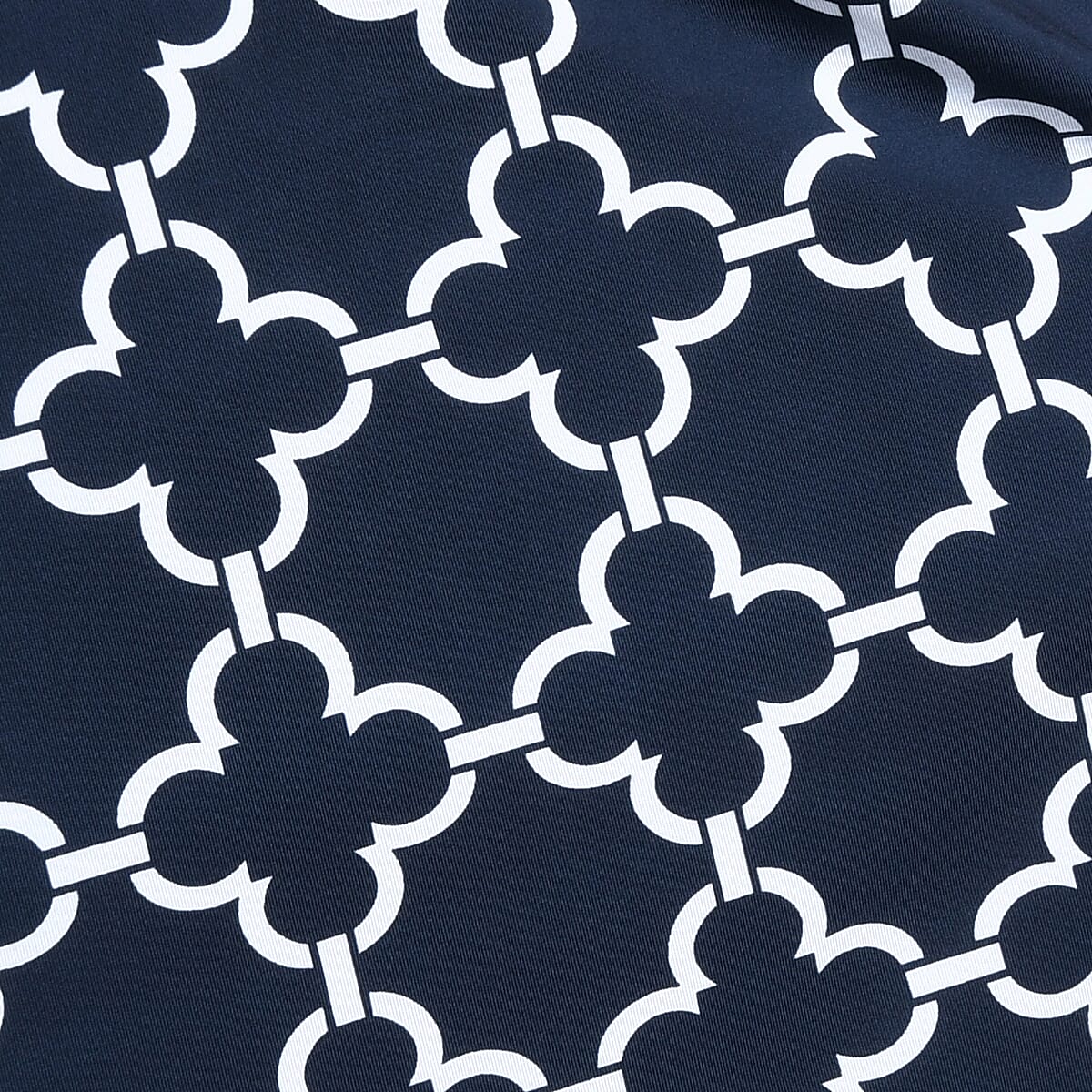 Jovie Dark Navy Quatrefoil Print Midi Skirt - L image number 3