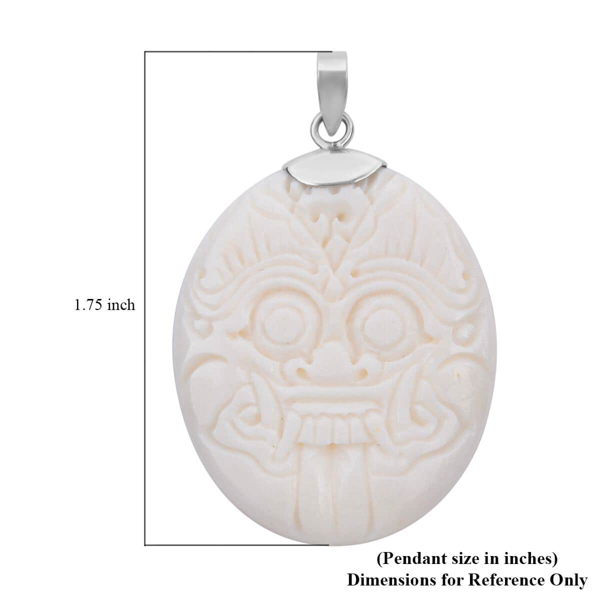 BALI GODDESS Carved Bone Pendant in Sterling Silver image number 5