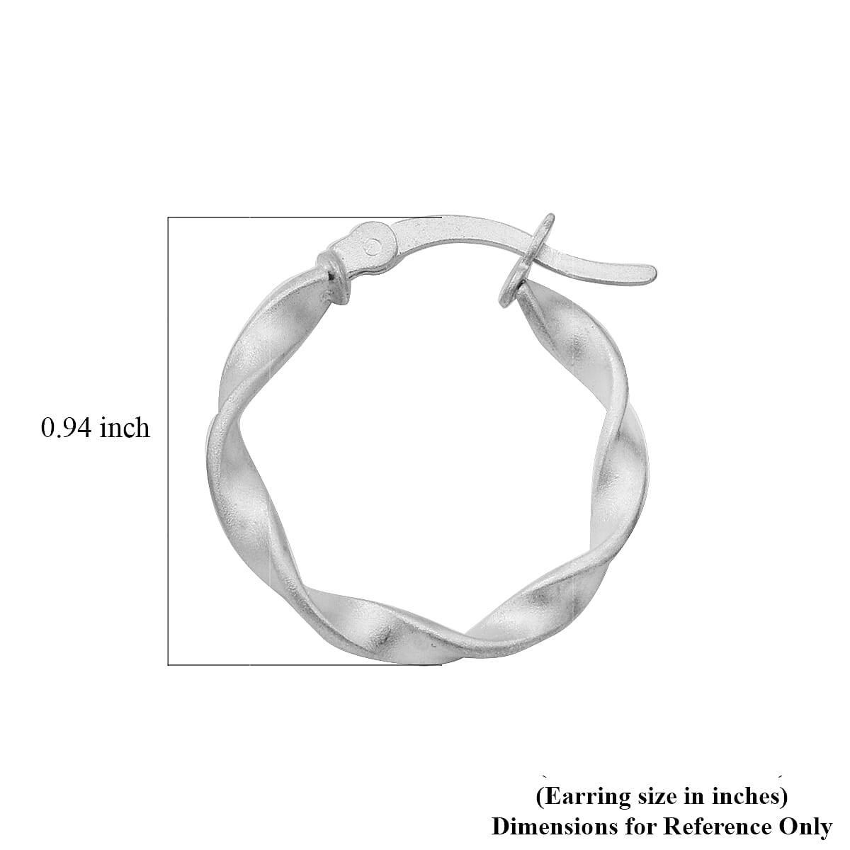 Rhodium Over Sterling Silver Scalloped Hoop Earrings 1.40 Grams
