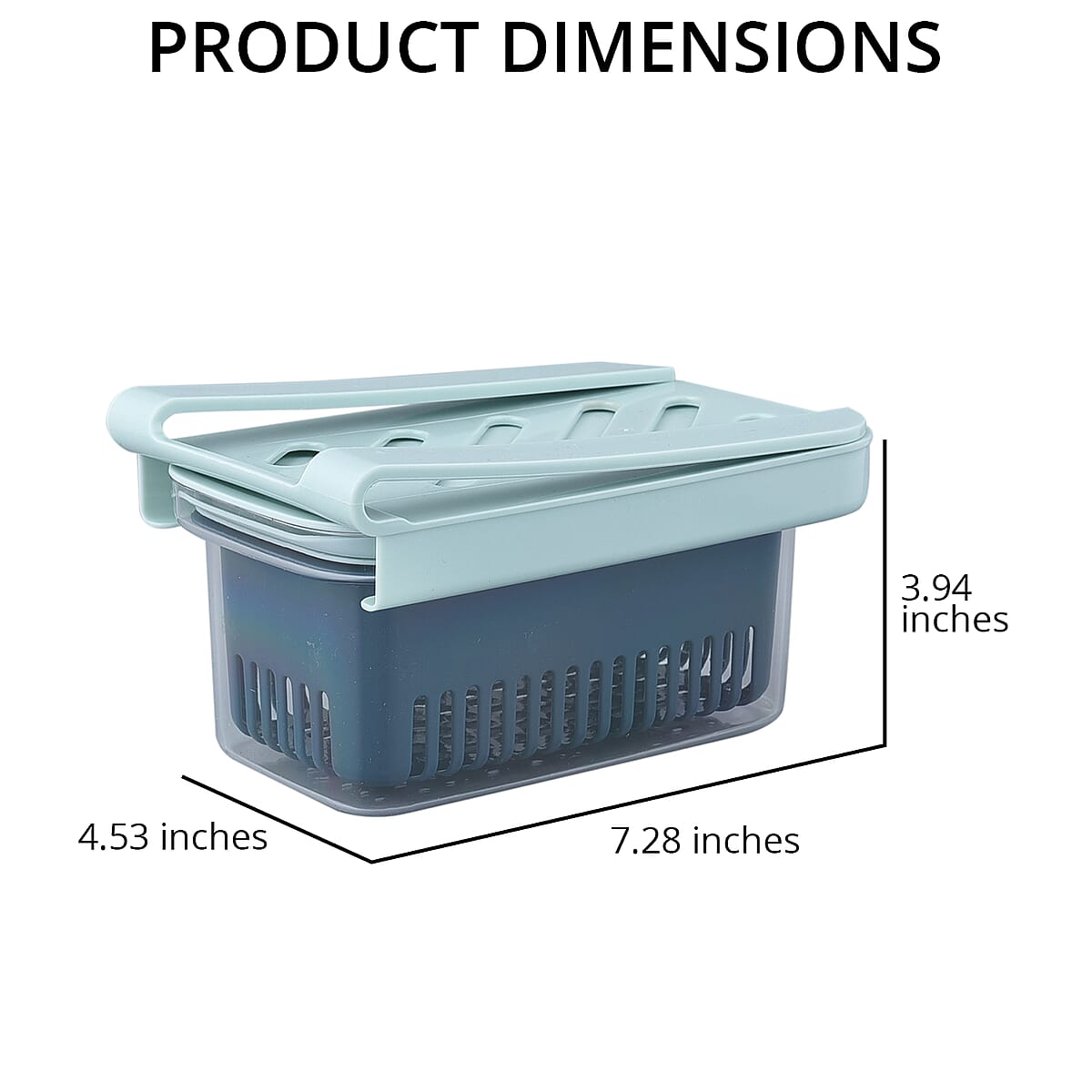 Set of 3 Blue Refrigerator Storage Drawers image number 3