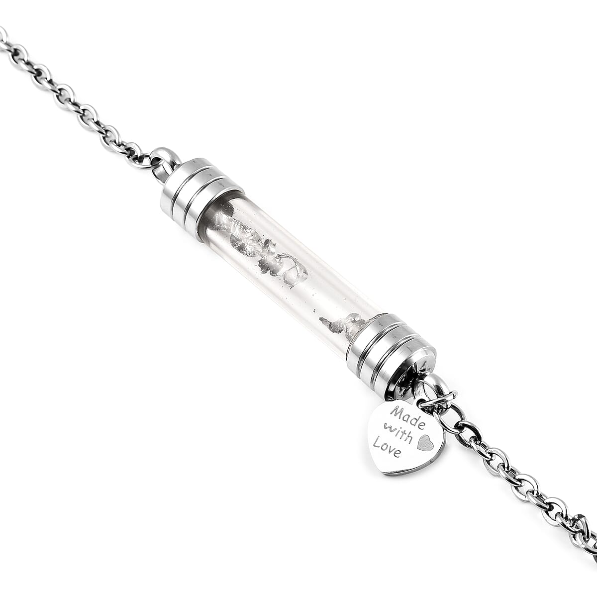 CHERYL PICK Marvelous Meteorite, Glass Bottle Bracelet with Dainty Charm in Stainless Steel (7.00-8.50In) image number 4