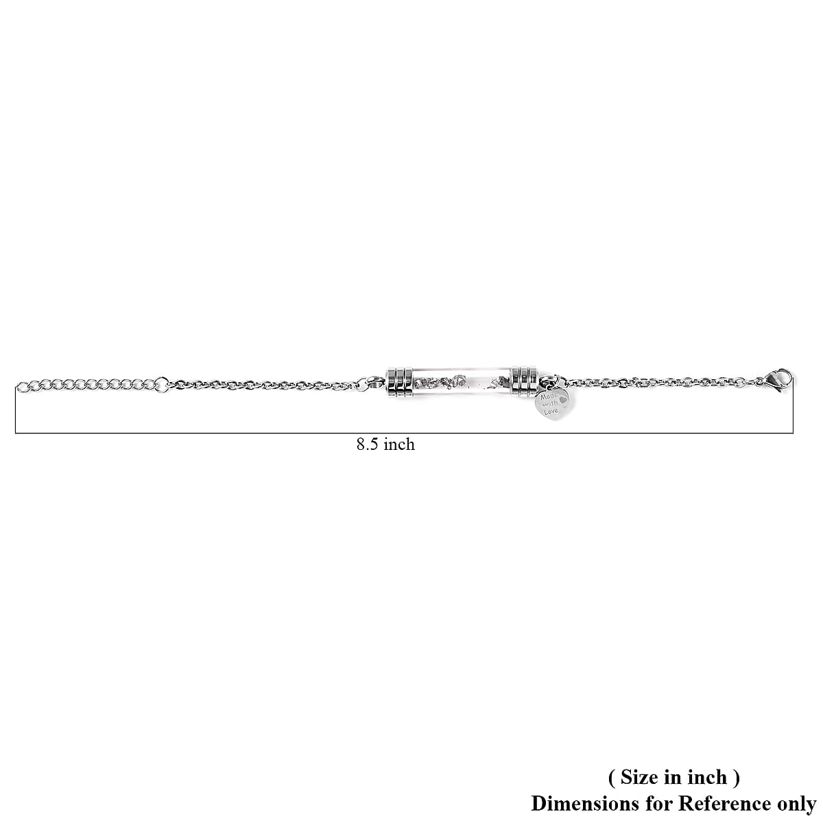 CHERYL PICK Marvelous Meteorite, Glass Bottle Bracelet with Dainty Charm in Stainless Steel (7.00-8.50In) image number 5