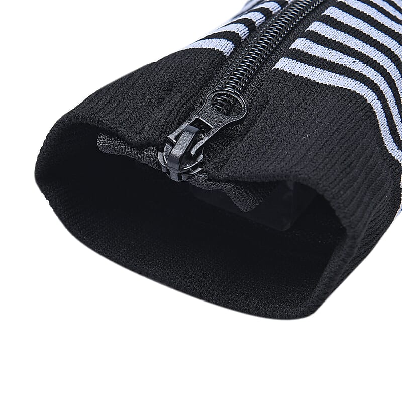 Set of 2 Pairs Black and White Zipper Compression Socks (XXL)-15-20mmHg