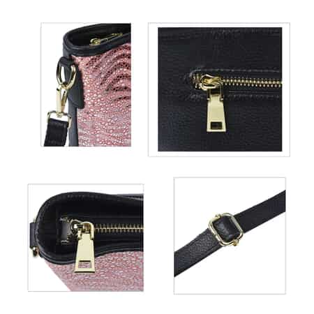 Jane Says Boho Bag (Navy with Black & Pink Woven Strap)
