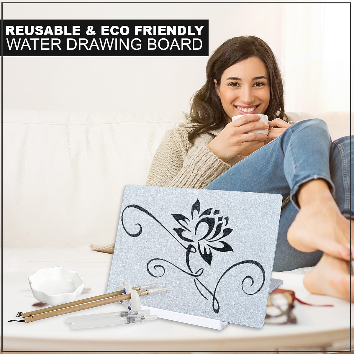 6 Piece Magic Ink Meditation Water Drawing Board image number 1