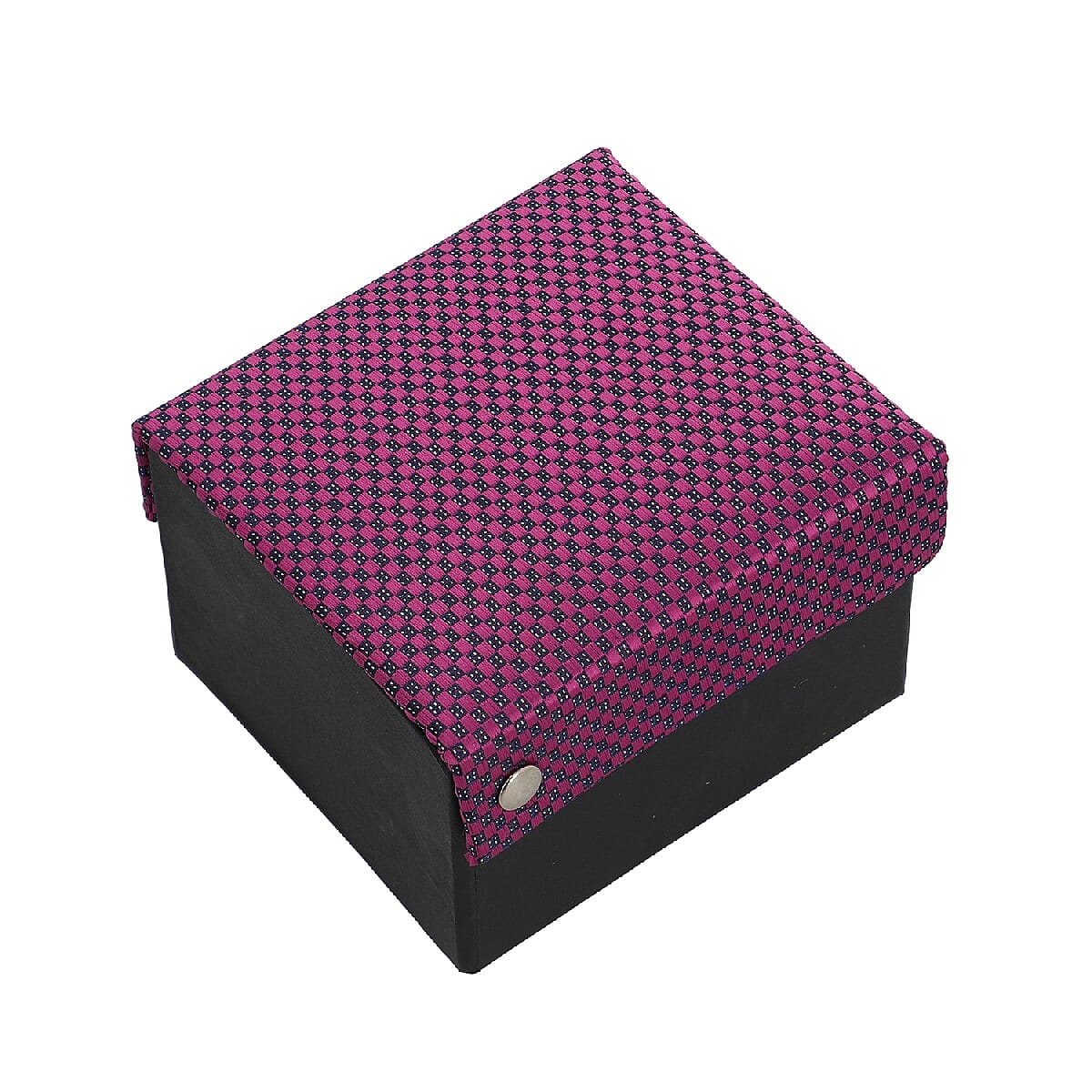 Magenta Polyester Set of Tie, Cufflinks and Pocket Square | Men's Accessory Set | Men's Gift Set image number 6