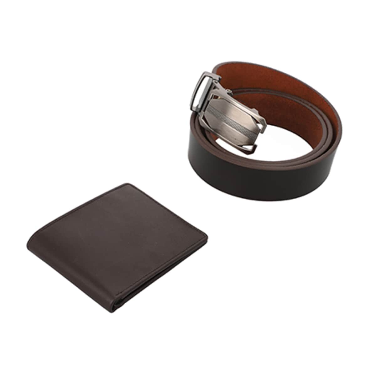 Black 100% Genuine Leather Belt (46"x1.25") and RFID Protected Wallet (4.5"x3.75") image number 0