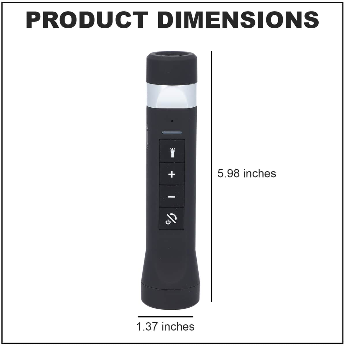 Black Multifunctional 6 In 1 Portable LED Flash Light, Power Bank, FM Radio, Bluetooth Enabled and Micro SD Card Enabled with USB Cable image number 3