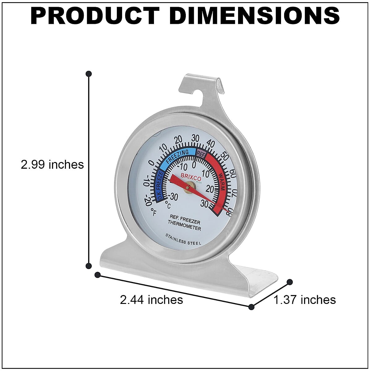 Silver Color Stainless Steel Freezer Thermometer image number 3