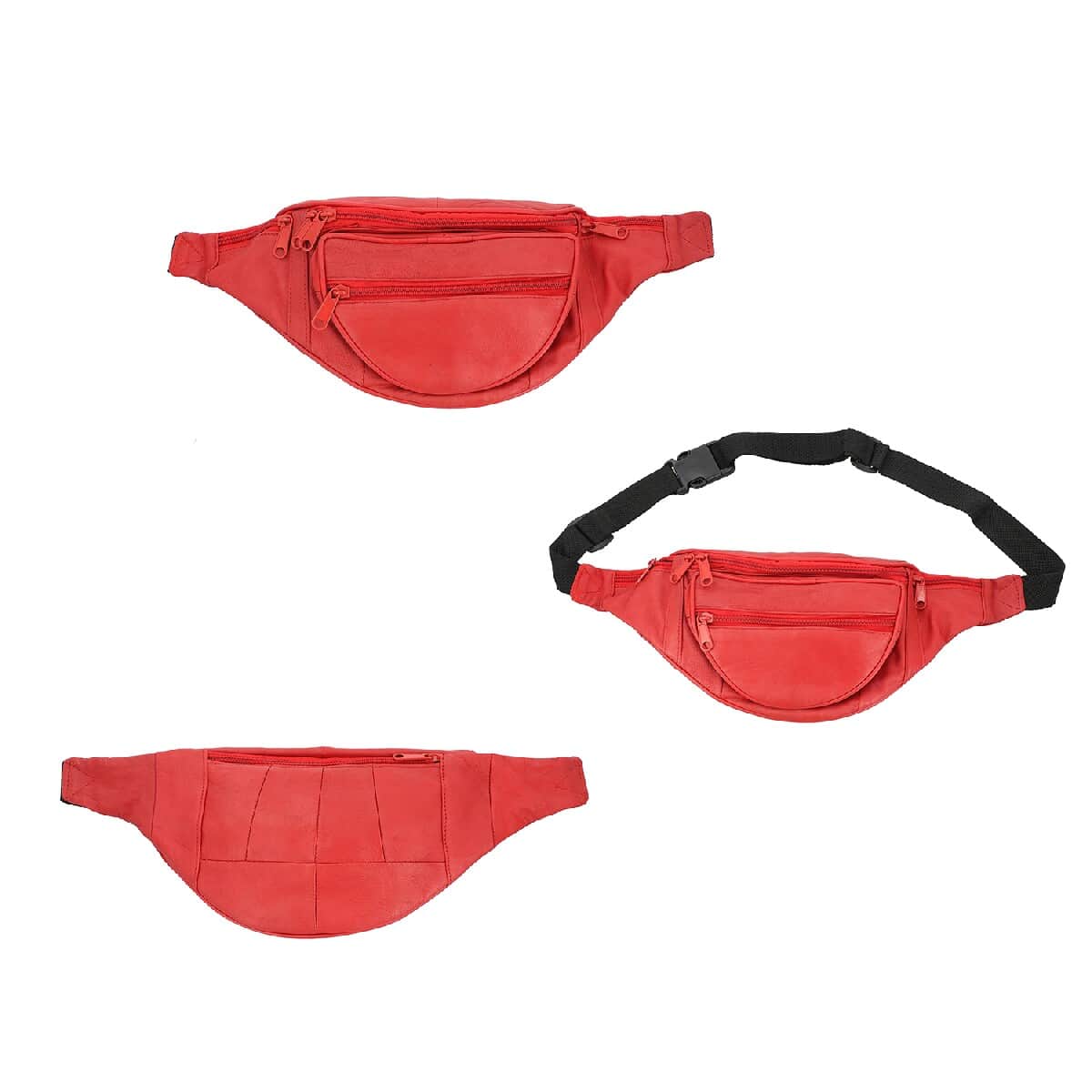 Newage Red 100% Genuine Leather RFID Fanny Bag image number 5