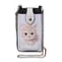 HongKong Closeout Stylish and Classic Cat Pattern Cell Phone Bag with Chain Shoulder Strap -Gray image number 0