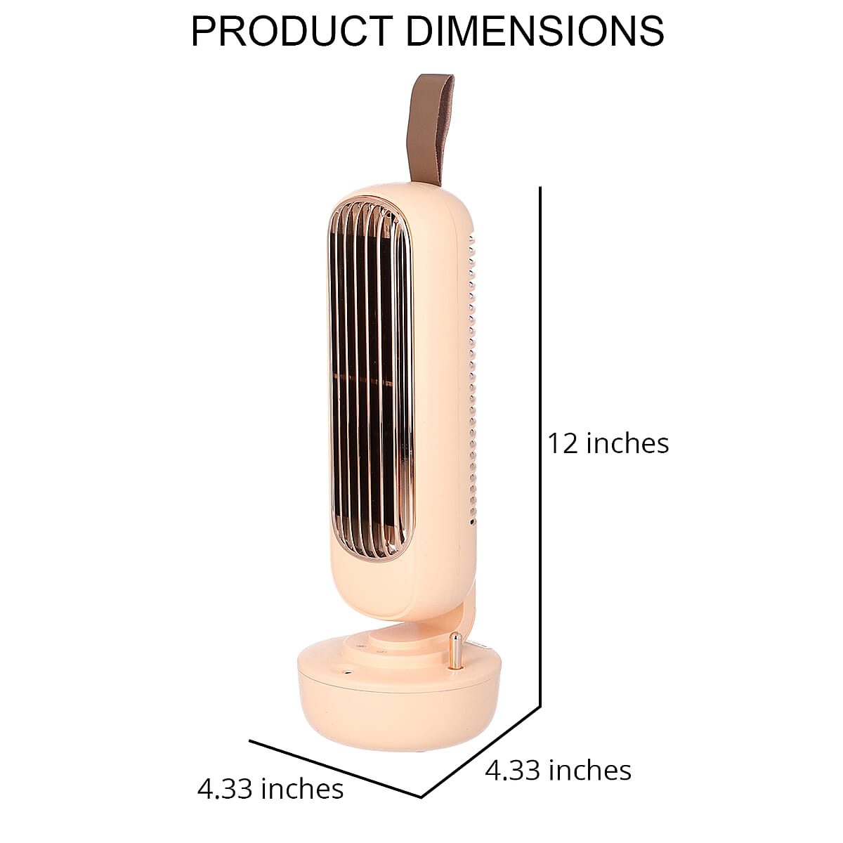 Peach 2 in 1 Humidifier and Bladeless Fan with 220ml Water Tank Capacity (5W) (4.33"x4.33"x12") image number 3