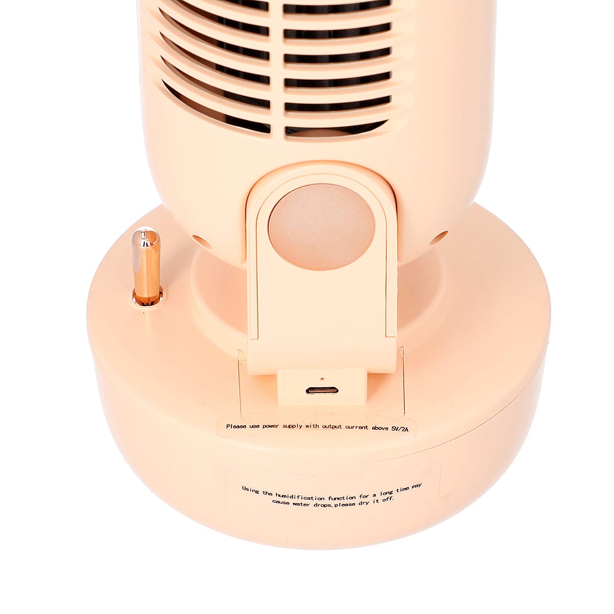 Peach 2 in 1 Humidifier and Bladeless Fan with 220ml Water Tank Capacity (5W) (4.33"x4.33"x12") image number 4