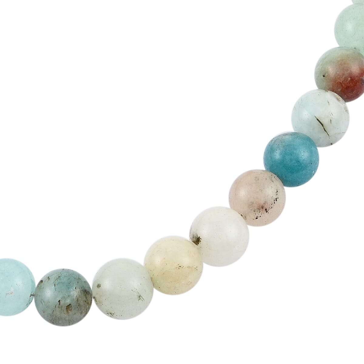 Multi Color Aquamarine Quartz Beaded Necklace 18 Inches in Sterling Silver 250.00 ctw image number 1