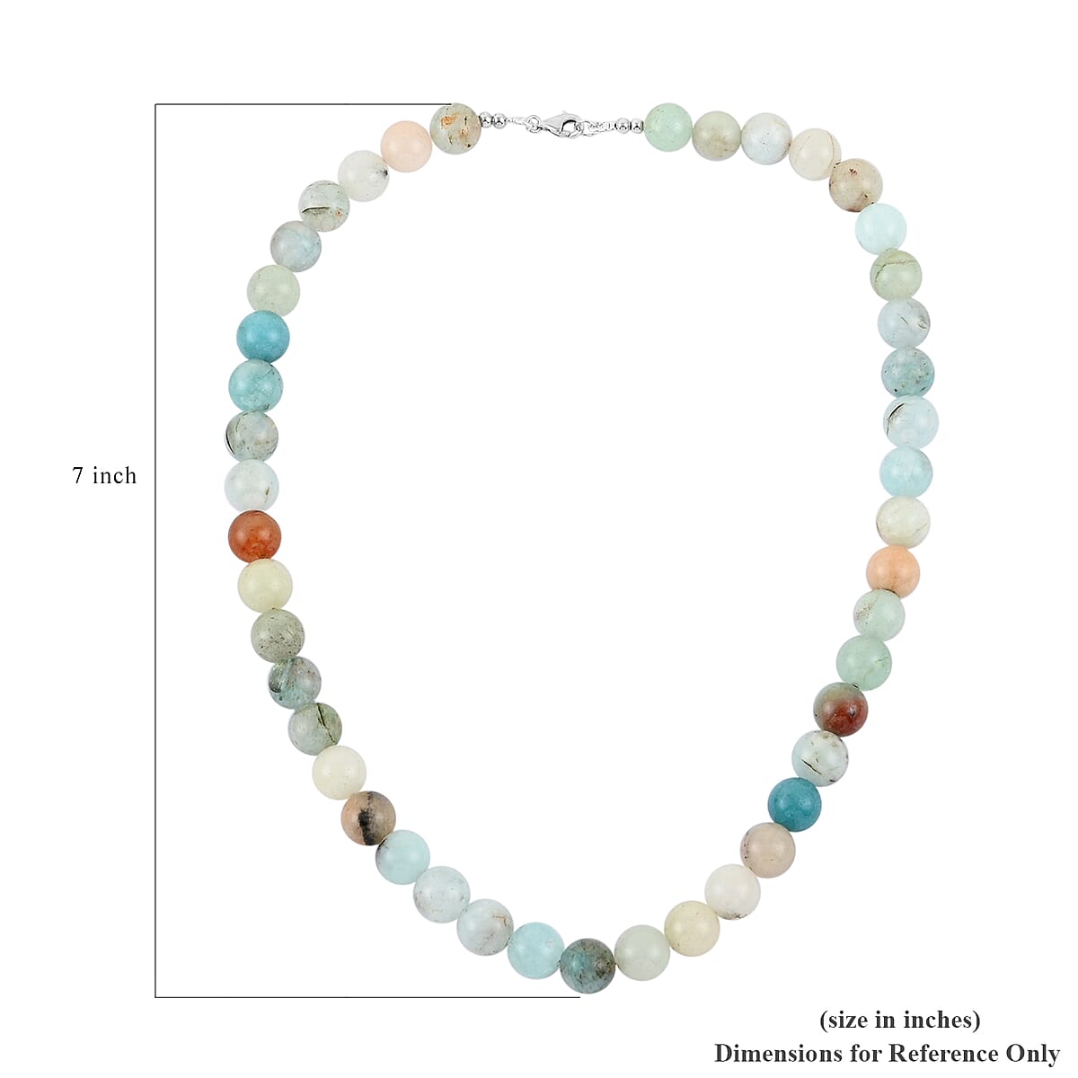 Multi Color Aquamarine Quartz Beaded Necklace 18 Inches in Sterling Silver 250.00 ctw image number 3