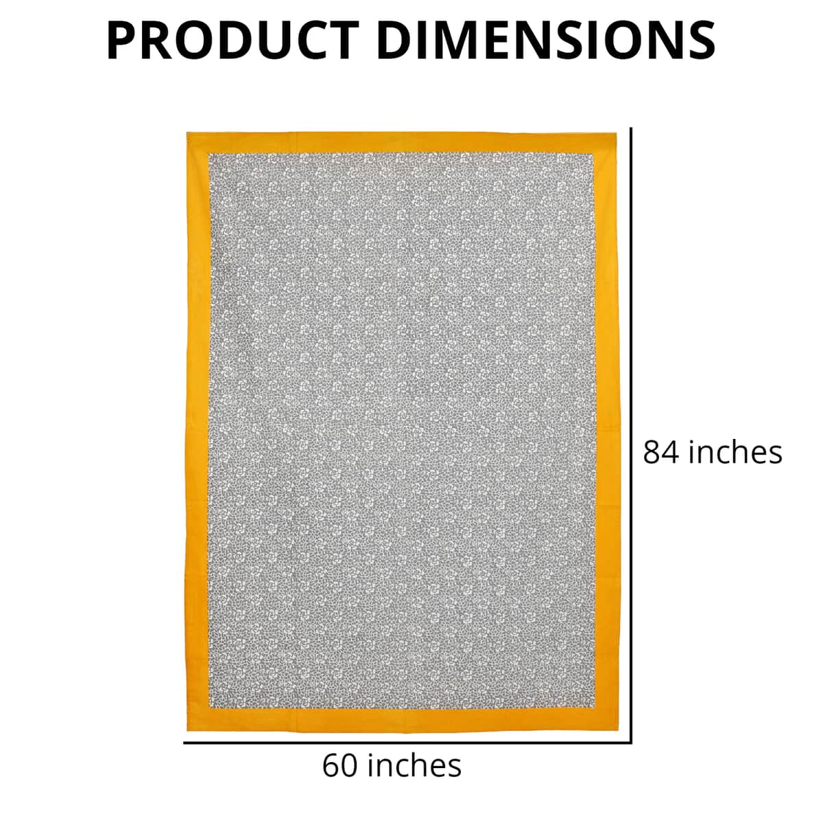 Gray Mustard Screen Printed Cotton Sheeting Table Cover image number 3
