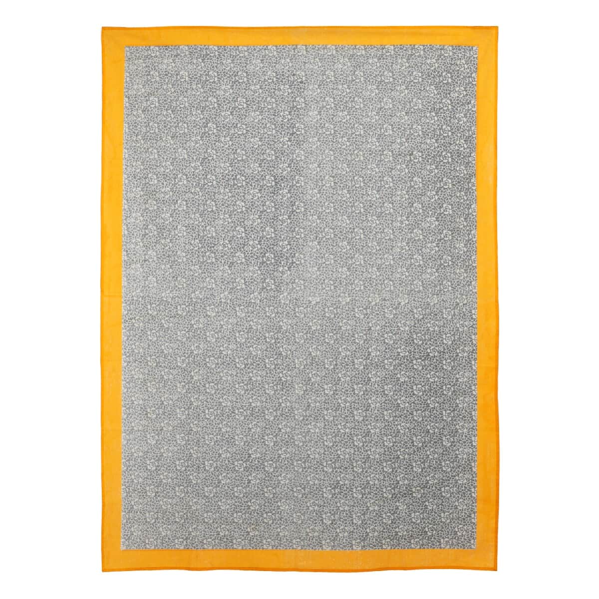 Grey Mustard Screen Printed Cotton Sheeting Table Cover image number 4