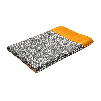 Gray Mustard Screen Printed Cotton Sheeting Table Cover