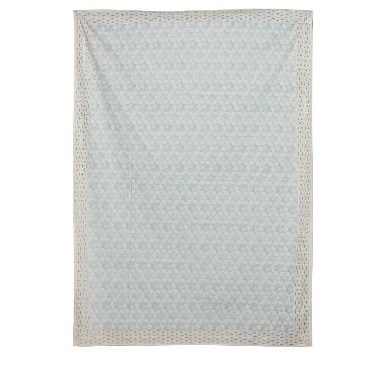 Blue Mustard Screen Printed Cotton Sheeting Table Cover