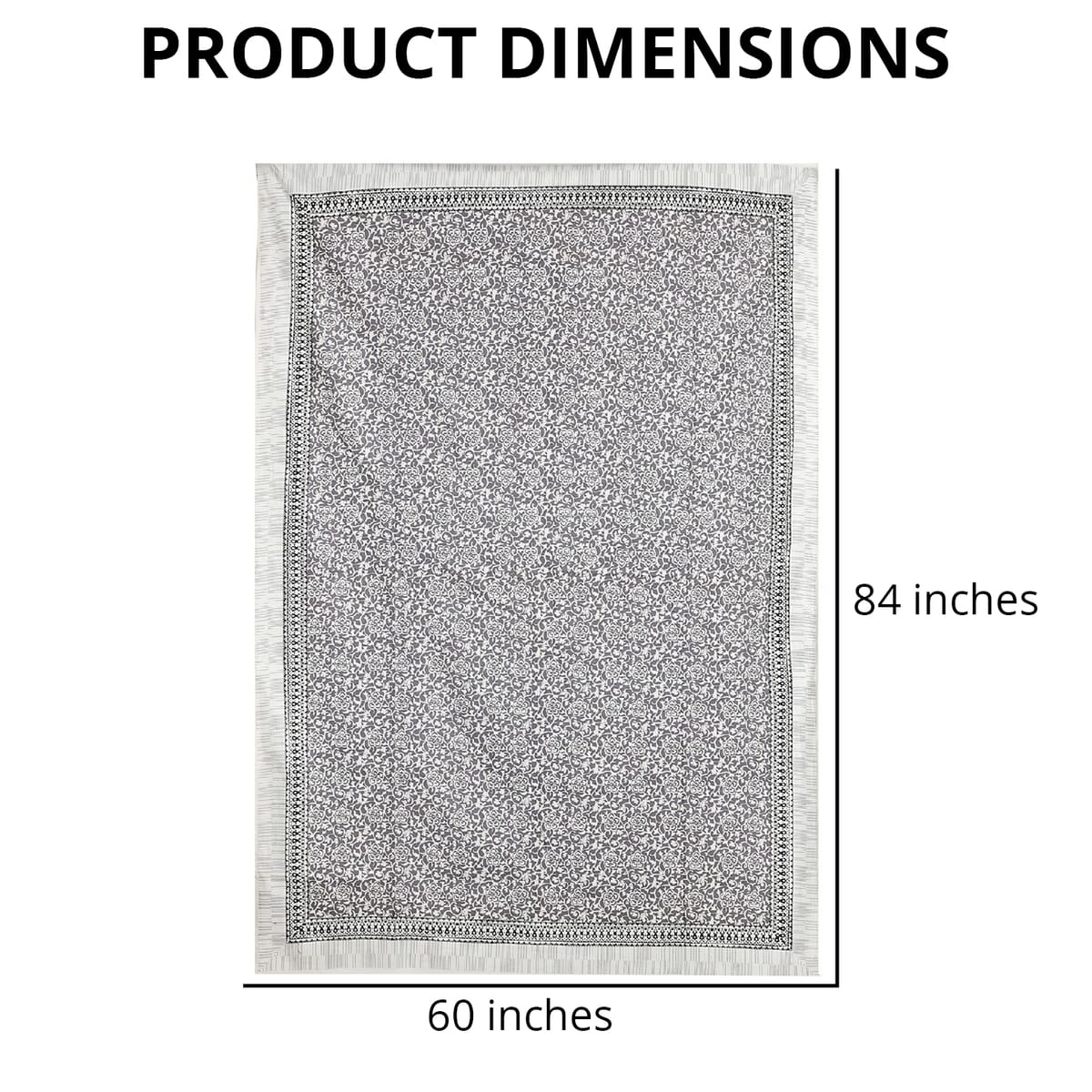 Gray Screen Printed Cotton Sheeting Table Cover image number 3