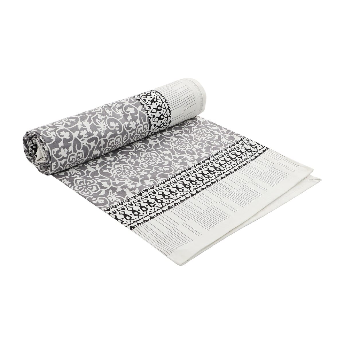 Gray Screen Printed Cotton Sheeting Table Cover image number 5