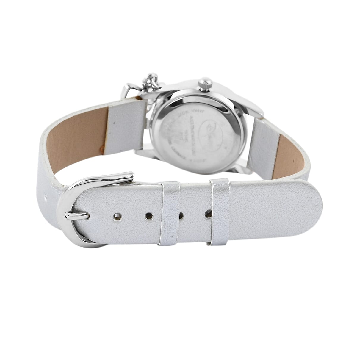 Disney Tinkerbell Japanese Movement Crystal Butterfly Charm Watch with Silver Strap (24mm) image number 3
