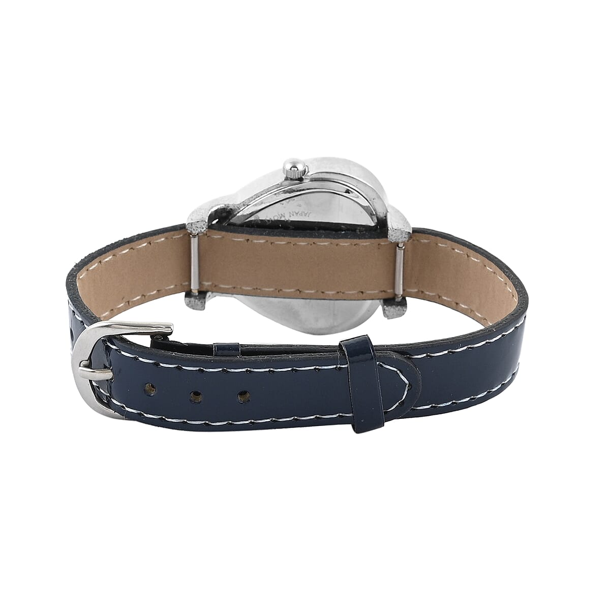 Disney Tinkerbell Crystal Heart Japanese Movement Studded Heart Watch with Navy Strap (30mm) image number 5