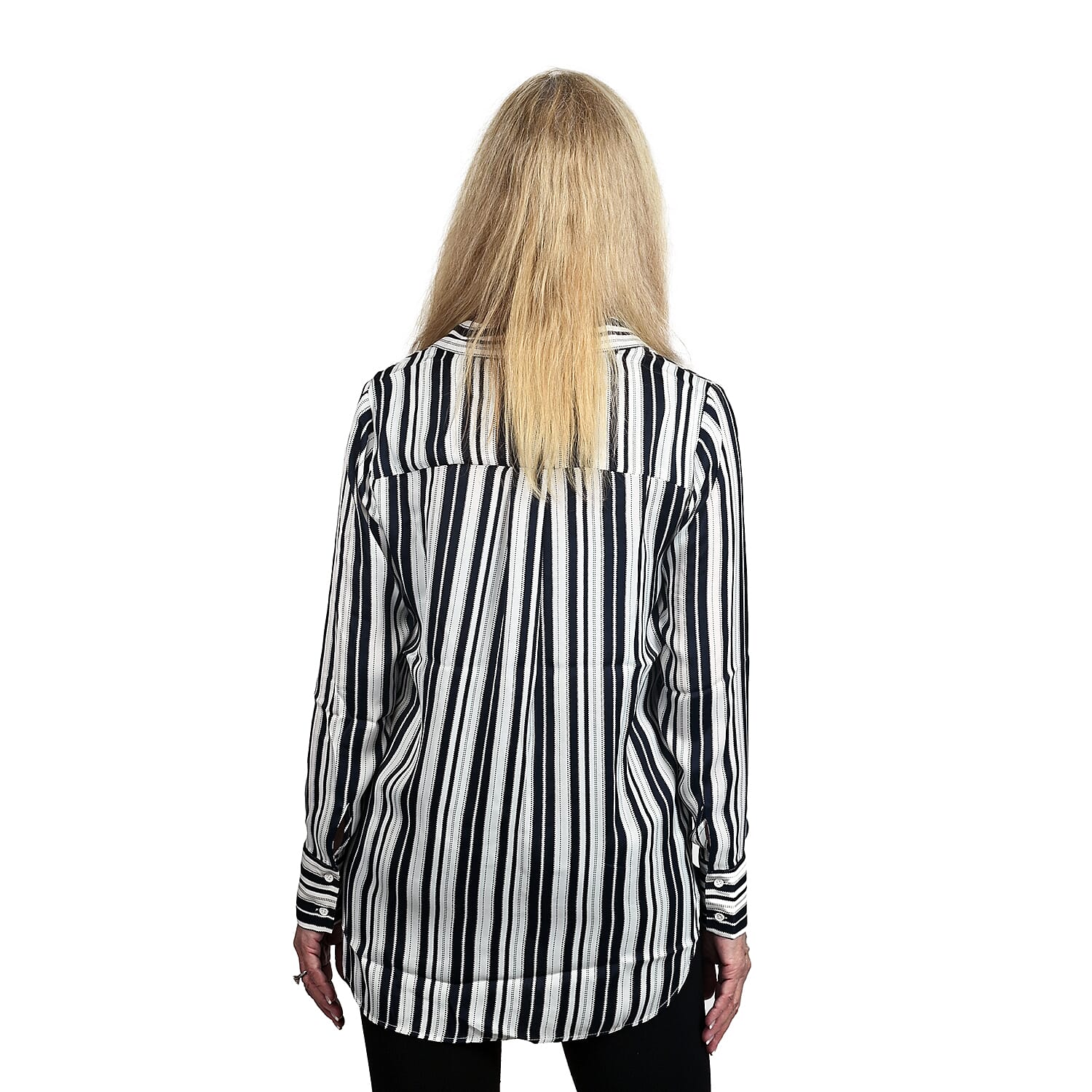 LEMON TART Striped Collared Long Sleeve Tunic - L