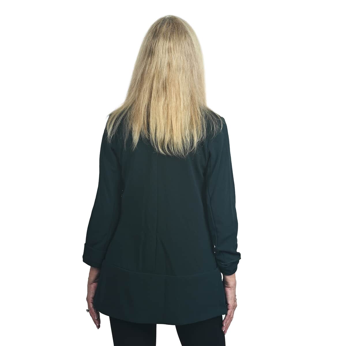 LEMON TART Green Knit Casual Blazer Jacket For Women - L image number 1