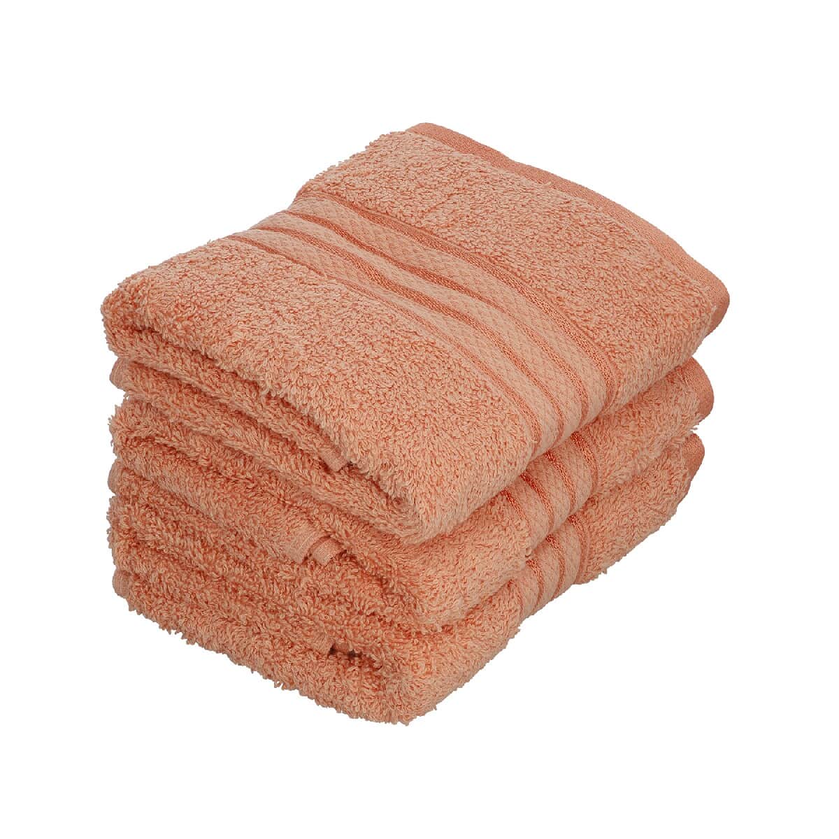 Homesmart Set of 3 Peach 100% Egyptian Cotton Terry Hand Towels image number 0