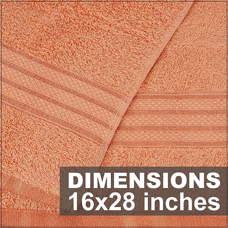 Homesmart Set of 3 Peach 100% Egyptian Cotton Terry Hand Towels