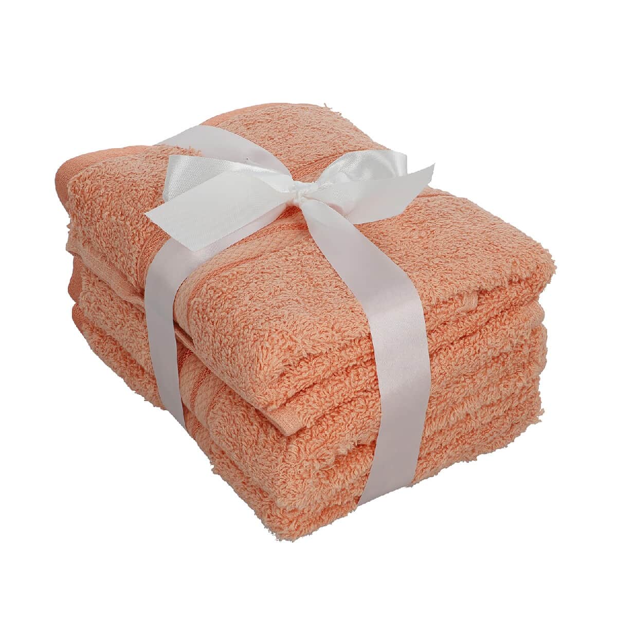 Homesmart Set of 3 Peach 100% Egyptian Cotton Terry Hand Towels image number 4