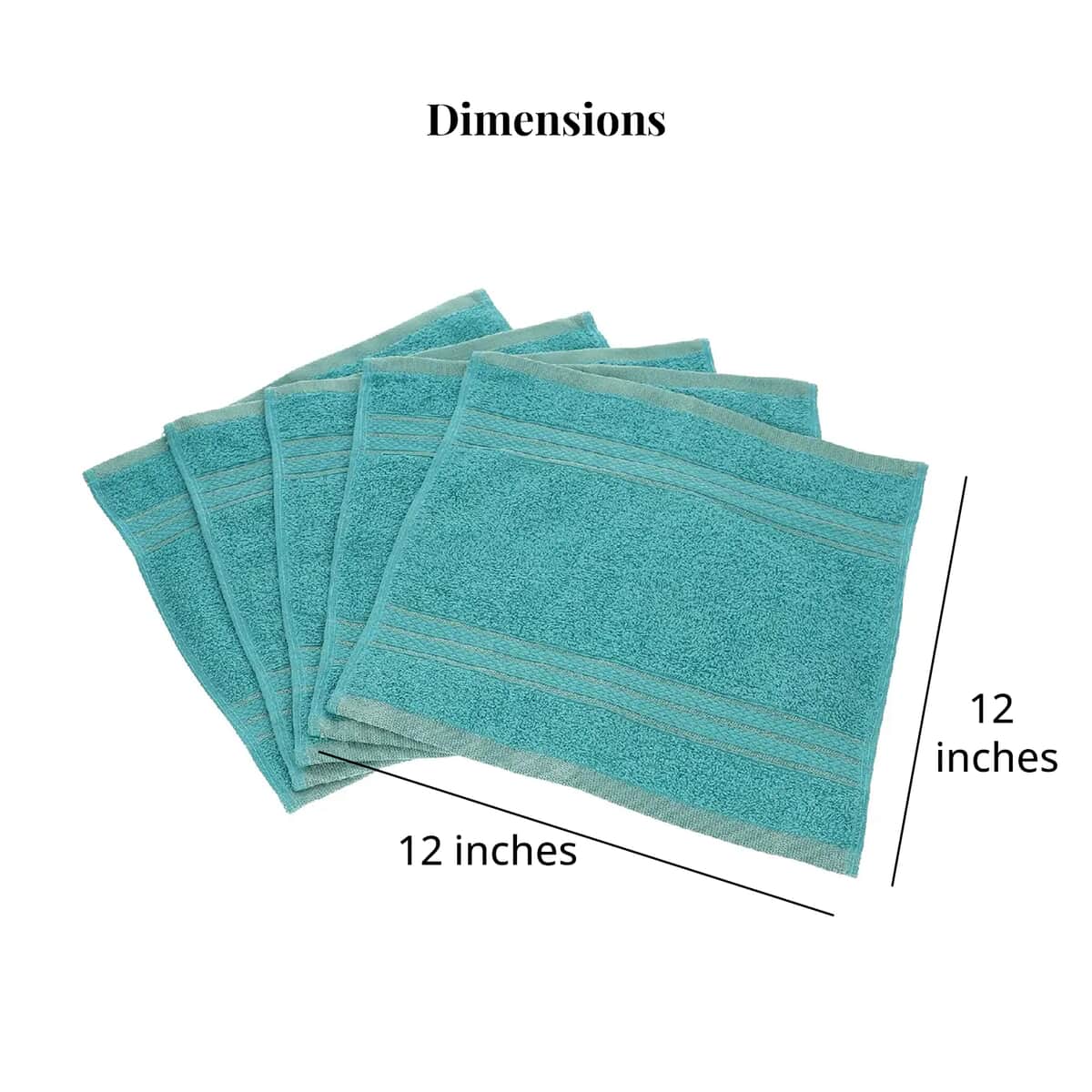 Set of 10 Turquoise and Purple 100% Egyptian Cotton Terry Face Towels image number 6