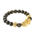 Feng Shui Black Obsidian Carved Beaded Bracelet in Goldtone 6.50 Inches 138.00 ctw image number 2