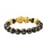 Feng Shui Black Obsidian Carved Beaded Bracelet in Goldtone 6.50 Inches 138.00 ctw image number 3