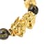 Feng Shui Black Obsidian Carved Beaded Bracelet in Goldtone 6.50 Inches 138.00 ctw image number 4