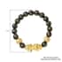 Feng Shui Black Obsidian Carved Beaded Bracelet in Goldtone 6.50 Inches 138.00 ctw image number 6