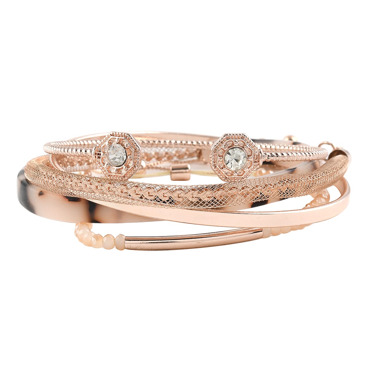 DAISY FUENTES 6pc Watch Set with Pink Vegan Leather Strap & Matching Bracelets (32mm) image number 4