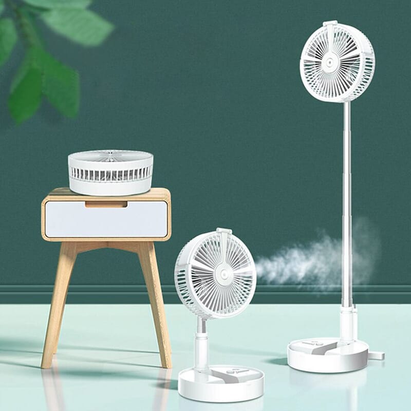 Portable Folding Hydrating Fan Desktop Fan Mini Rechargeable Fan 7200 mAh Large Capacity Battery, 5W