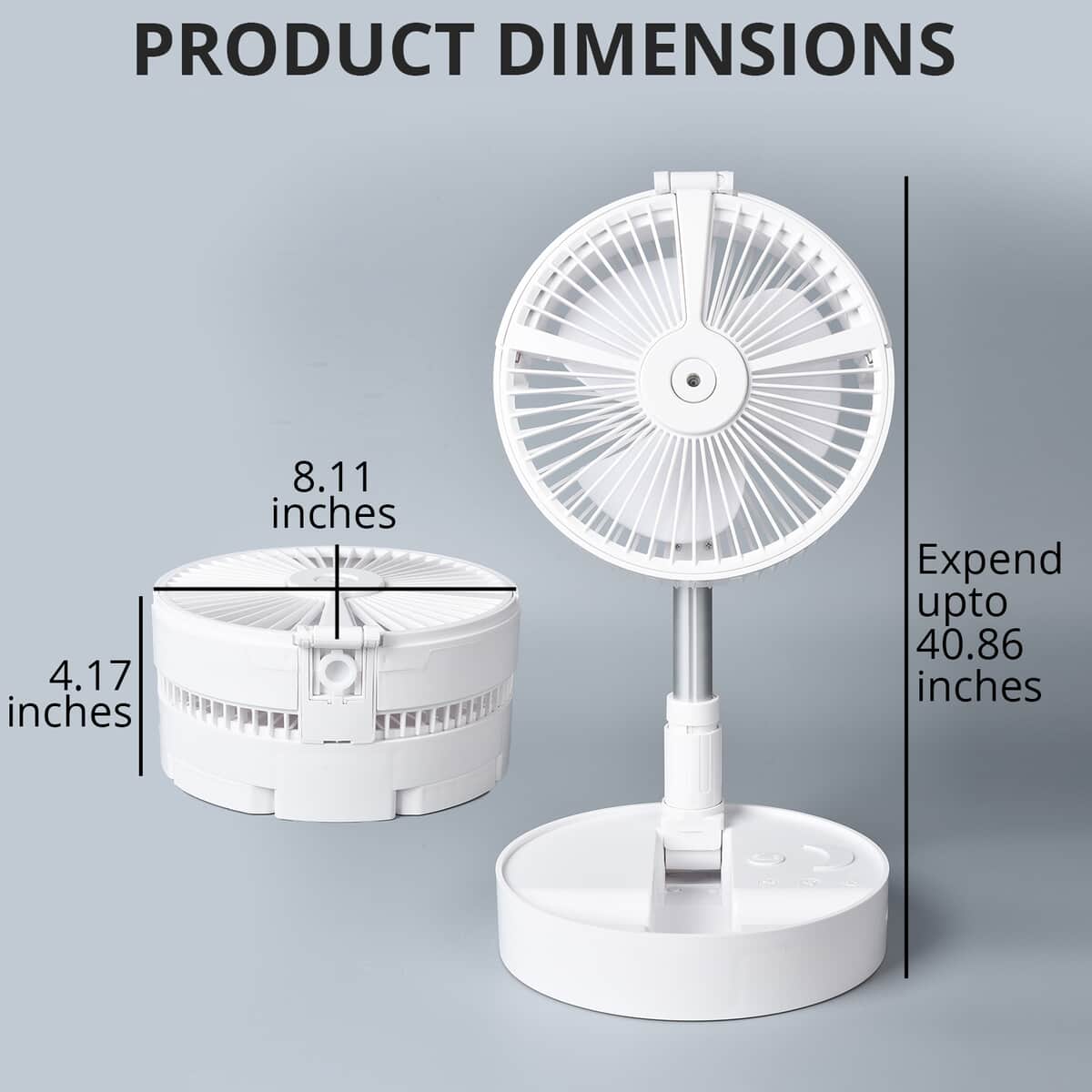 Portable Folding Hydrating Fan Desktop Fan Mini Rechargeable Fan 7200 mAh Large Capacity Battery, 5W image number 3
