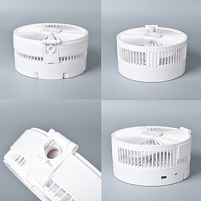 Portable Folding Hydrating Fan Desktop Fan Mini Rechargeable Fan 7200 mAh Large Capacity Battery, 5W