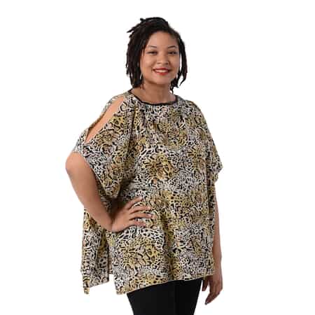 yellow leopard blouse