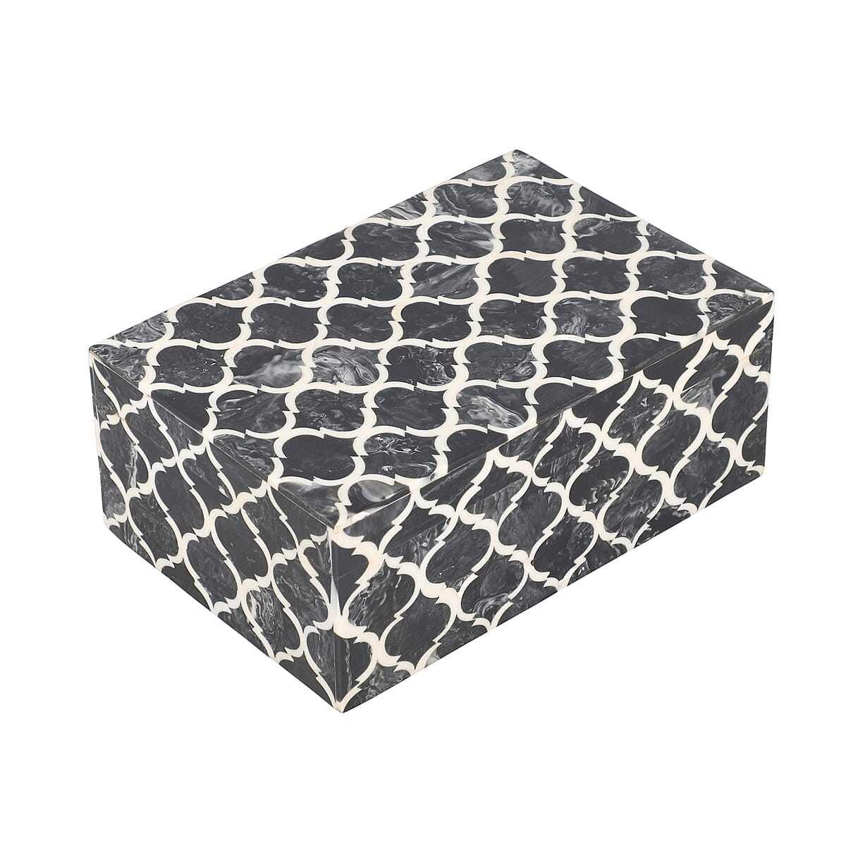 Handcrafted Black Inlay & Wooden Storage Box image number 1