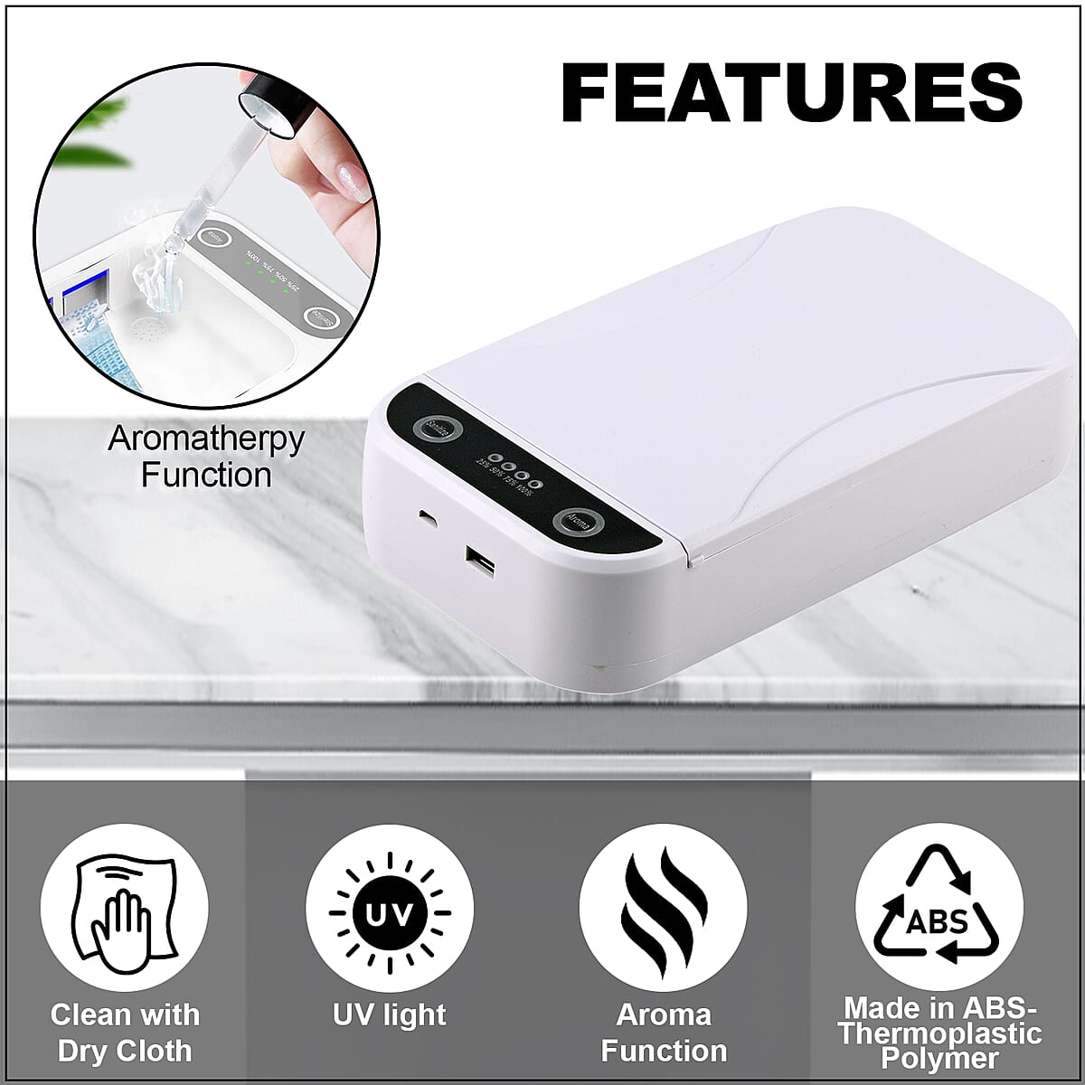 Travel Time Multi-Purpose UV-C Sanitizing Case with USB Charger , Sanitizer Box , UV Sanitizer , Phone Sanitizer , UV Sterilizer Box image number 2