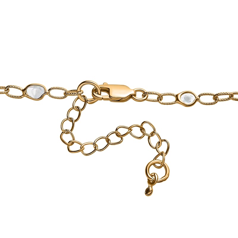 GP Celestial Dreams Collection Polki Diamond 4.00 ctw Necklace, 18-20 Inch Necklace, 14K Yellow Gold Over Sterling Silver Necklace, Floral Necklace