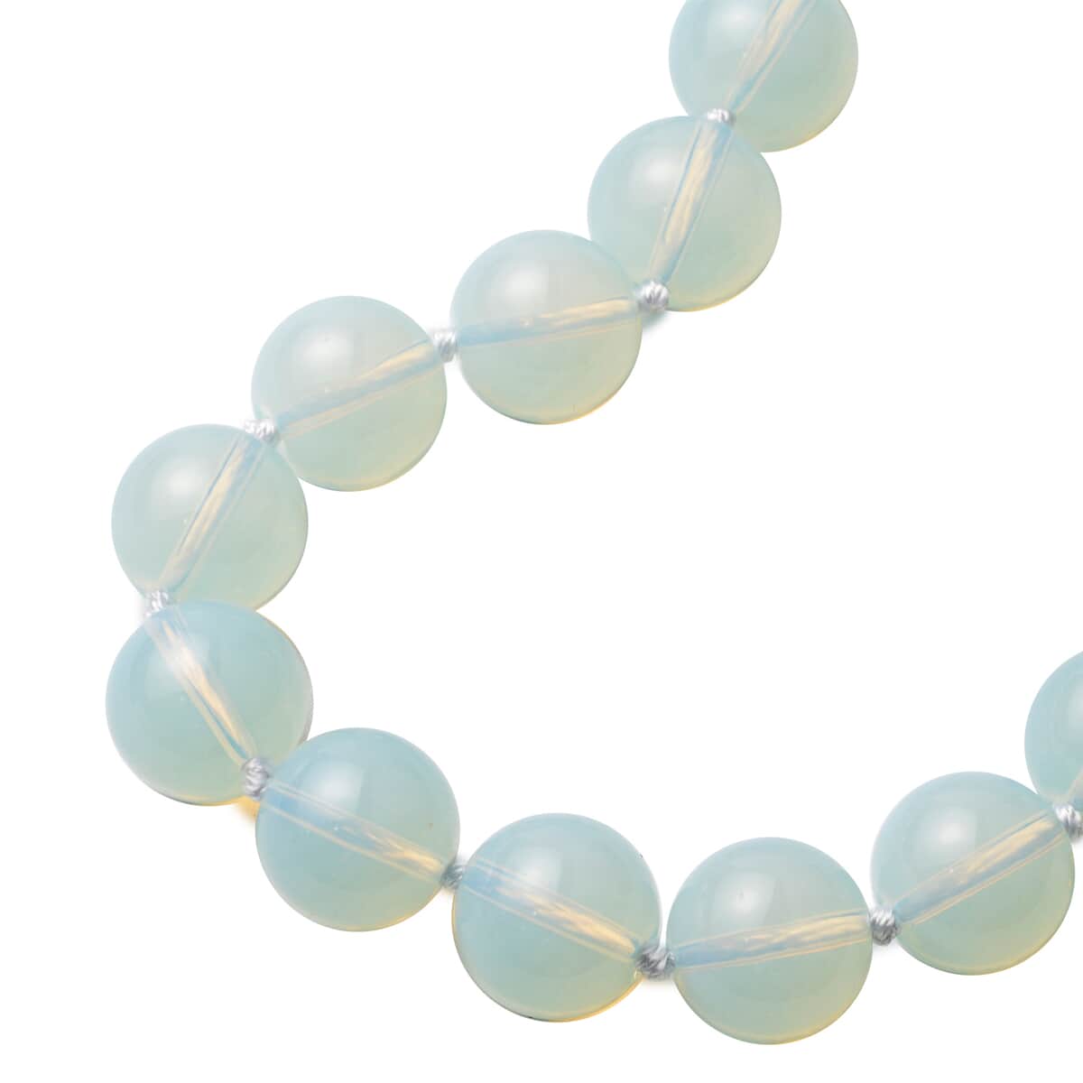 Opalite 13-15mm Beaded Necklace 18 Inches in Silvertone 519.00 ctw image number 3