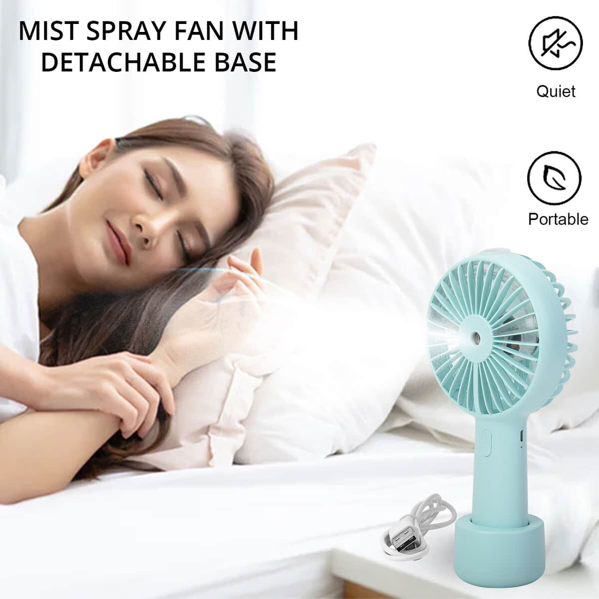 Pink 2 in 1 Mist Spray Fan with Detachable Base (7.76x4.13x1.69) image number 1