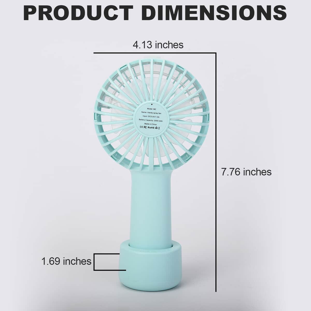 Blue 2 in 1 Mist Spray Fan with Detachable Base image number 3