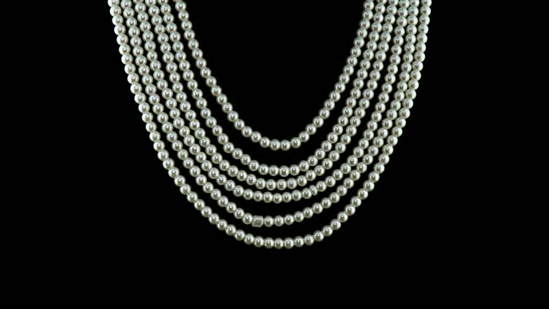 Simulated White Pearl Beaded Multi Row Necklace 28-30 Inches in Silvertone