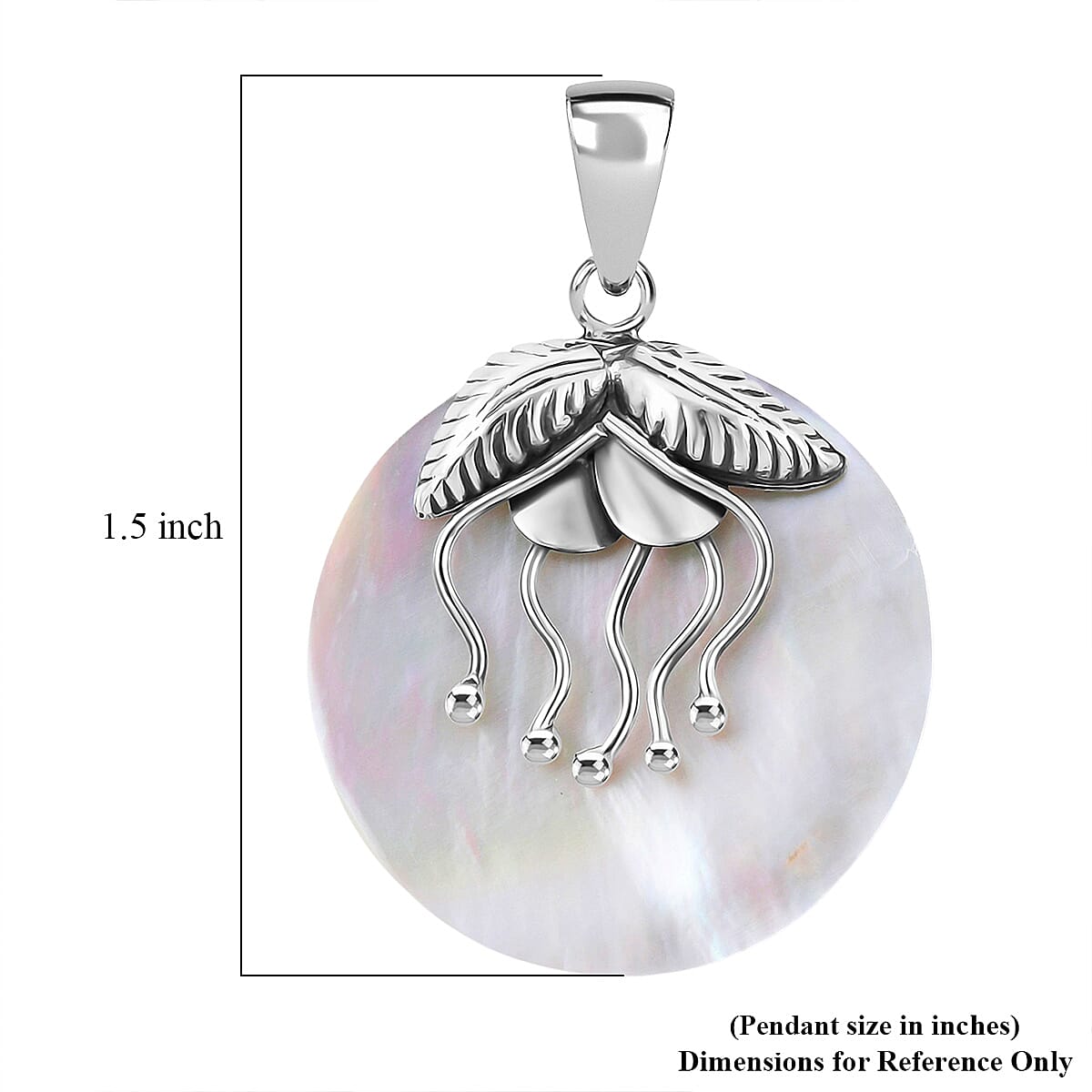 Mother Of Pearl Bee Pendant in Sterling Silver